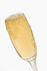 Close-up of a flute of champagne