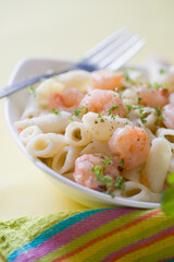 Close-up of a bowl of cooked pasta