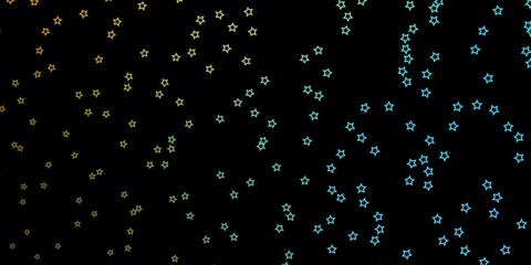 Dark Blue, Yellow vector background with colorful stars. Decorative illustration with stars on abstract template. Theme for cell phones.