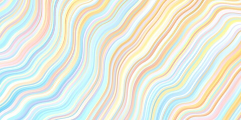 Light Blue, Yellow vector template with curved lines. Colorful illustration in abstract style with bent lines. Smart design for your promotions.