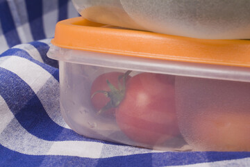 Close-up of tomatoes in a box