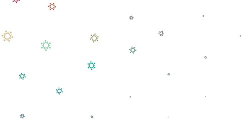 Light blue, red vector texture with disease symbols.