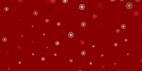 Light red vector doodle texture with flowers.
