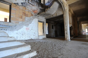 Building interior in ruins