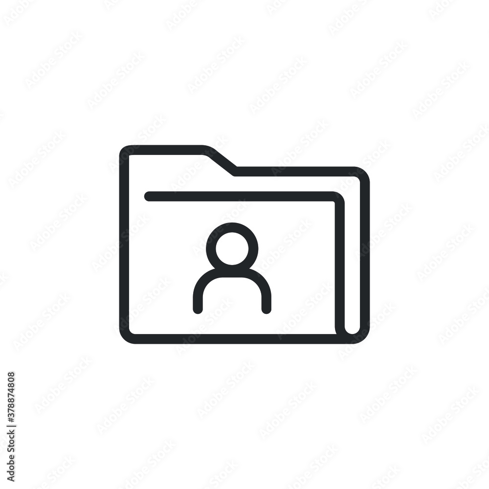 Poster documents profile or user private folder icon. folder with person sign line symbol. privacy confiden
