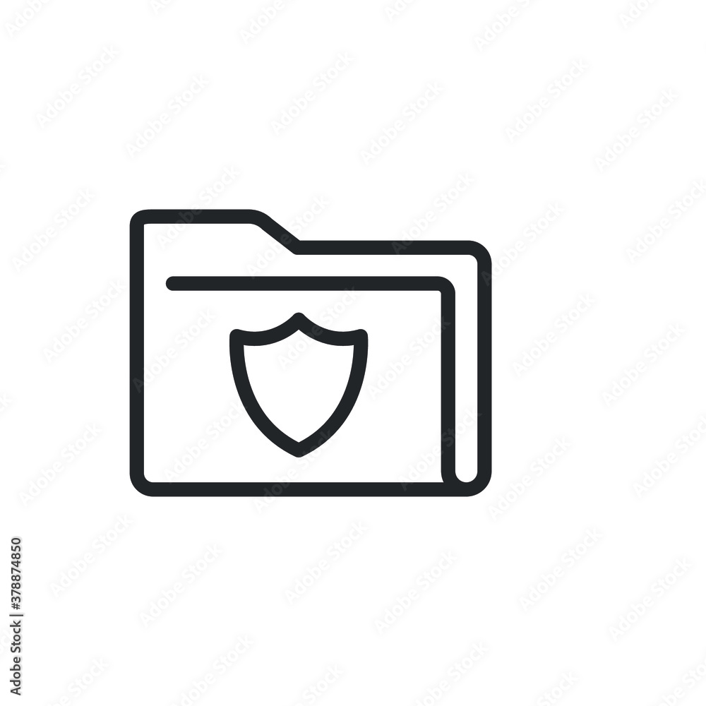Aufkleber secured documents, unlock folder verify icon. secure file with guard shield. document protection. co