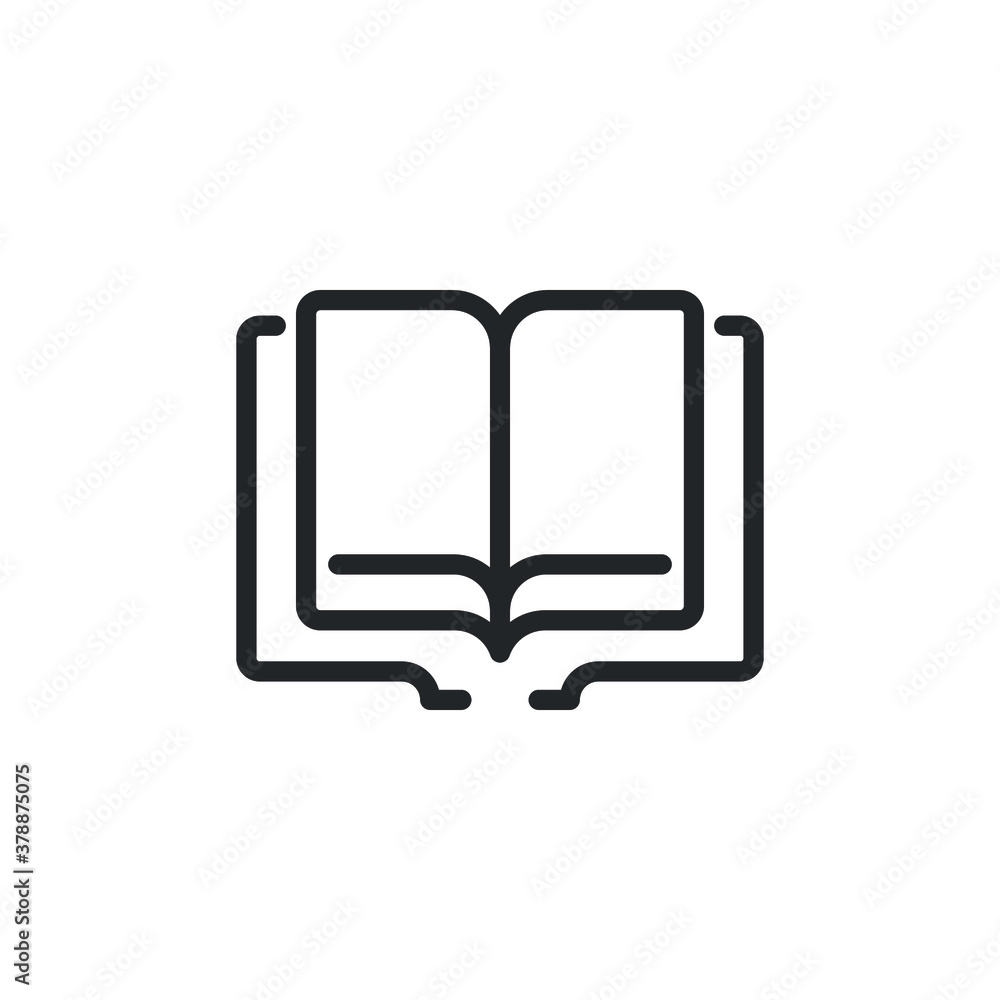 Aufkleber open book line icon. read magazine, booklet and encyclopedia symbol. documents reader logo for web a