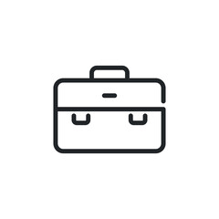 Documents bag icon. Business Briefcase, office bag, Work Portfolio Suitcase symbol. simple single pictogram in Line style. Vector illustration. Design on white background. EPS 10