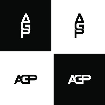agp letter original monogram logo design set