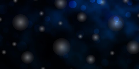 Light BLUE vector background with circles, stars. Abstract design in gradient style with bubbles, stars. Pattern for wallpapers, curtains.