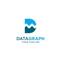 logo letters D Data Graph design vector for financial/business logo