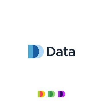 logo letters D Data Logo with Set Color
