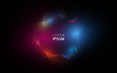 Neon glowing techno lines, hi-tech futuristic abstract background template