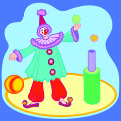 Circus profession illustrated -clown character