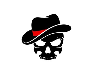Skull with cowboy hat