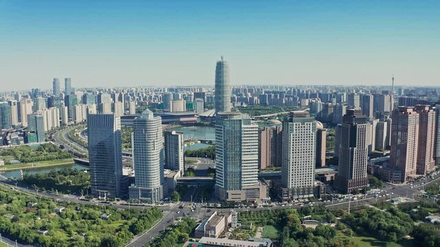 China Zhengzhou CBD aerial photography