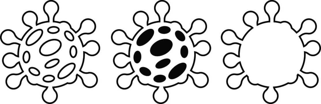 Coronavirus, Virus, COVID-2019,  Icon set, Outbreak, Pandemic, Medical, Healthcare, Stop Coronavirus, Covid 19, Bacteria, Cell, Corona virus, Infection, Vector, Illustration