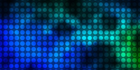 Obraz premium Dark Blue, Green vector background with circles. Illustration with set of shining colorful abstract spheres. Pattern for booklets, leaflets.