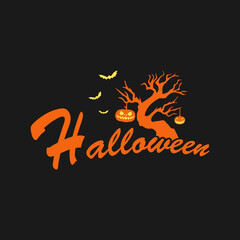 Animated cartoon spooky creatures halloween card