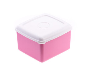 Multipurpose Plastic Container With Lid; Photo On White Background.