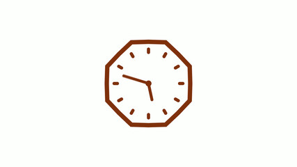 Brown dark counting down clock icon on white background