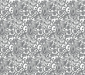 Obraz premium traditional Indian paisley pattern on outline 