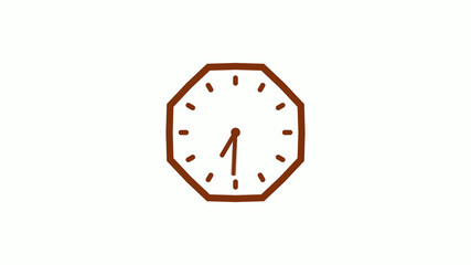 Brown dark counting down clock icon on white background