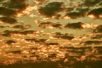 Colorful sunset sky with clouds