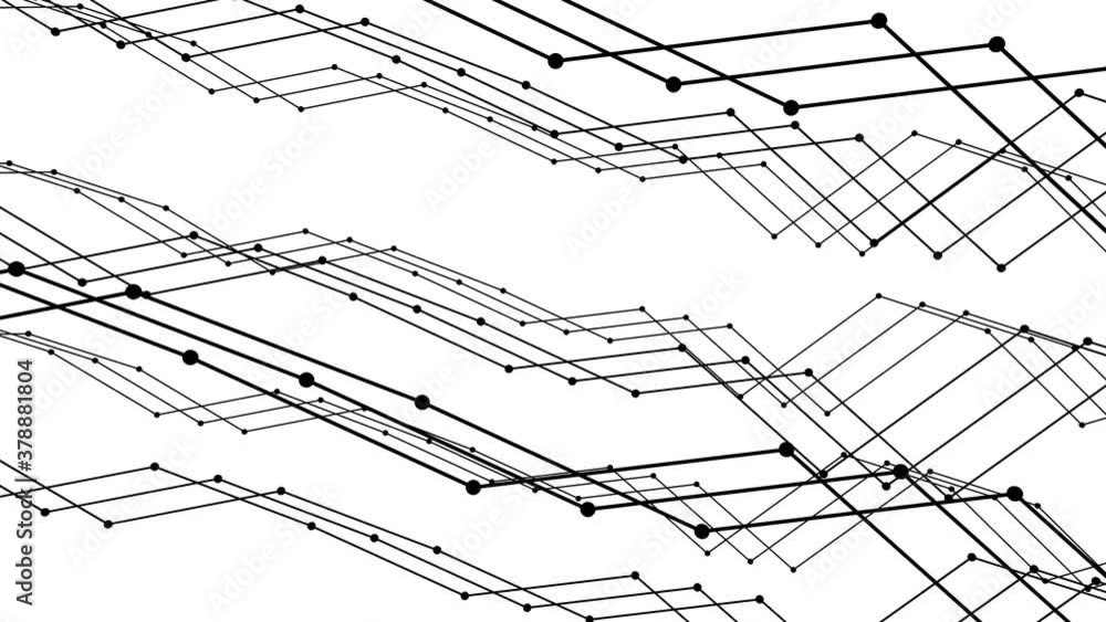Poster black curving lines. abstract animation looping background. 3d render