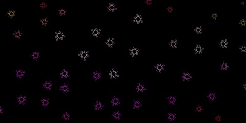 Dark pink, green vector template with flu signs.