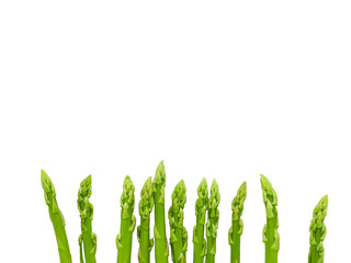 Fresh asparagus isolated on white background with clipping path