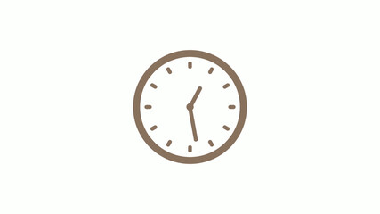 New brown gray circle clock icon on white background
