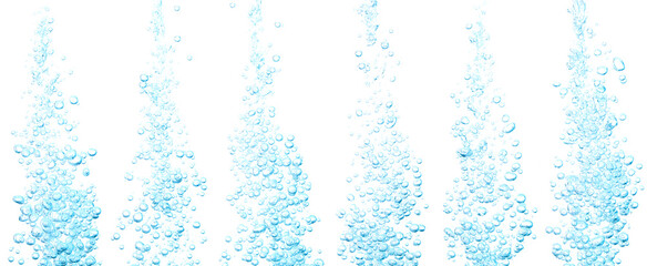 collection water bubble blue oxygen air, in underwater, clear liquid with bubbles flowing up on the...