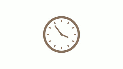 New brown gray circle clock icon on white background