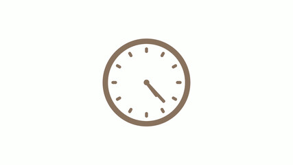 New brown gray circle clock icon on white background