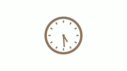 New brown gray circle clock icon on white background