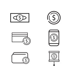 money icon theme a set of money. icon with a flat style design. icon for application and web.
