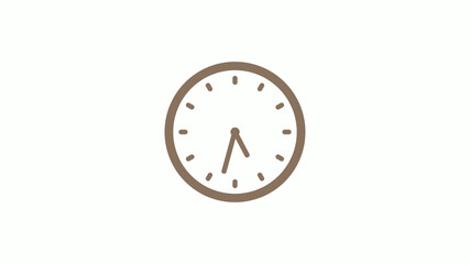 New brown gray circle clock icon on white background