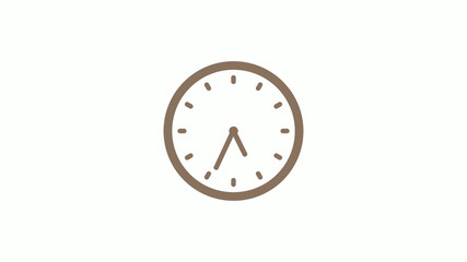 New brown gray circle clock icon on white background