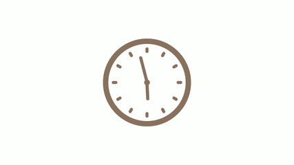 New brown gray circle clock icon on white background