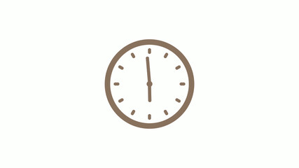 New brown gray circle clock icon on white background