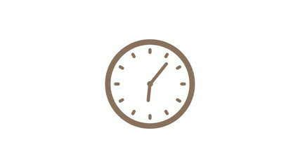 New brown gray circle clock icon on white background