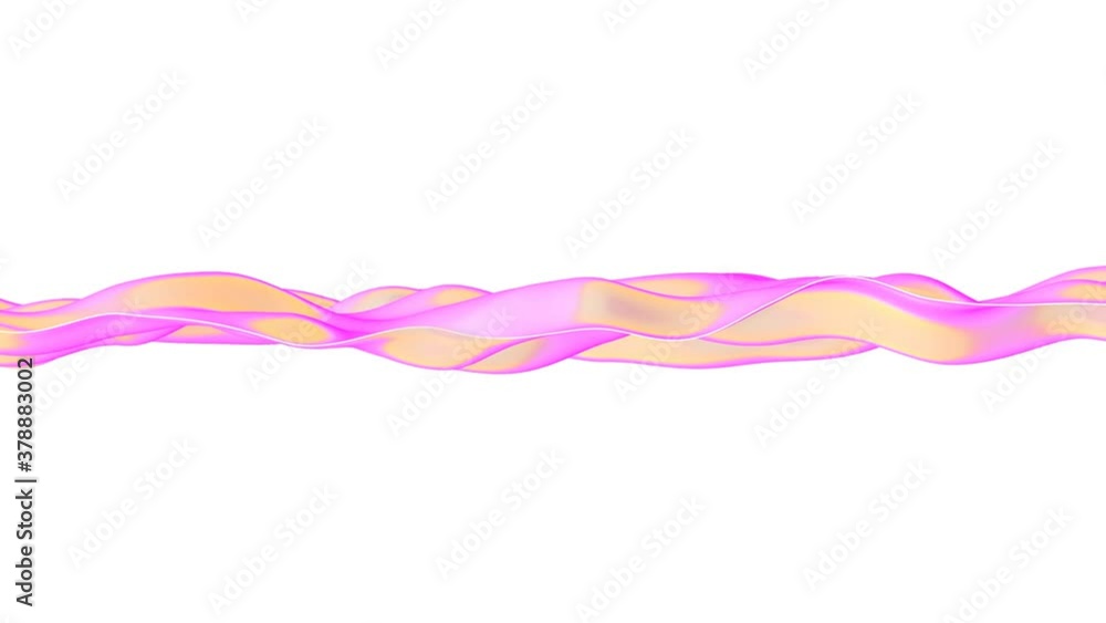 Poster violet-pink plane is deformed on a white background. abstract animation looping background. 3d rende