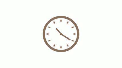 New circle brown gray counting down clock icon on white background