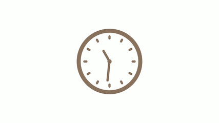 New circle brown gray counting down clock icon on white background