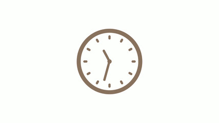 New circle brown gray counting down clock icon on white background