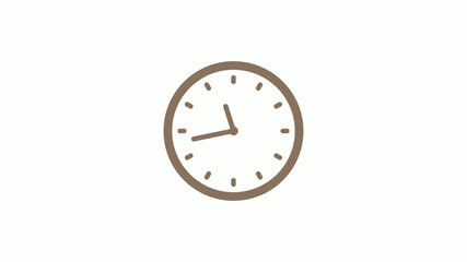 New circle brown gray counting down clock icon on white background