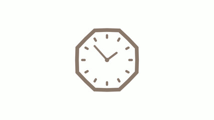 New counting down 12 hours clock icon on white background