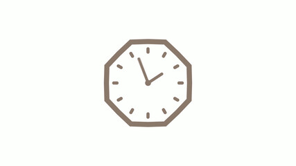 New counting down 12 hours clock icon on white background