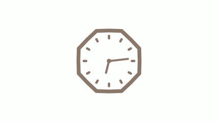 Counting down 12 hours clock icon on white background